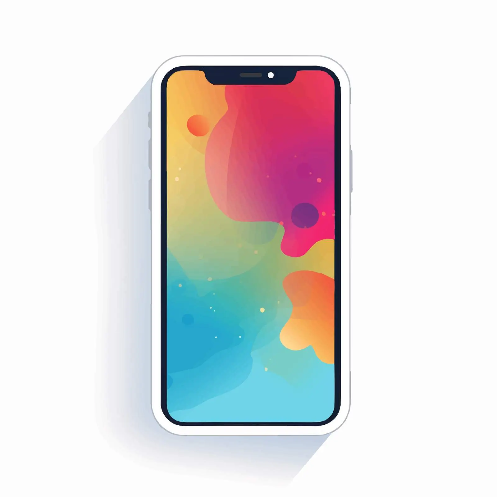 White Smartphone Vector Illustration for Education – free mobile applications image from Dotvec