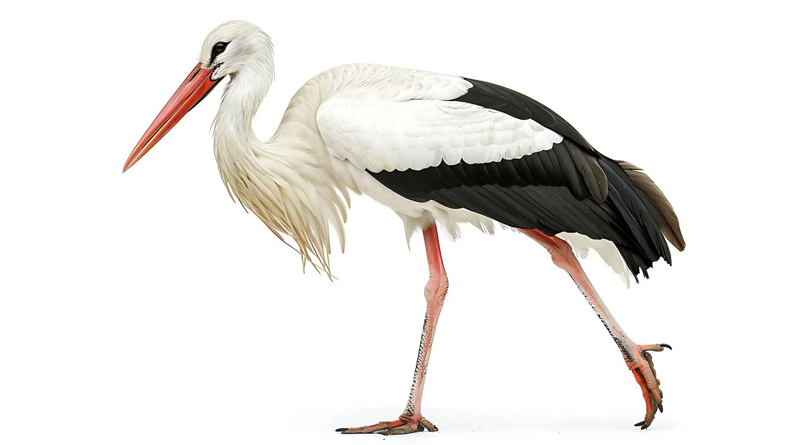 Elegant White Stork on White Background — free download from Dotvec