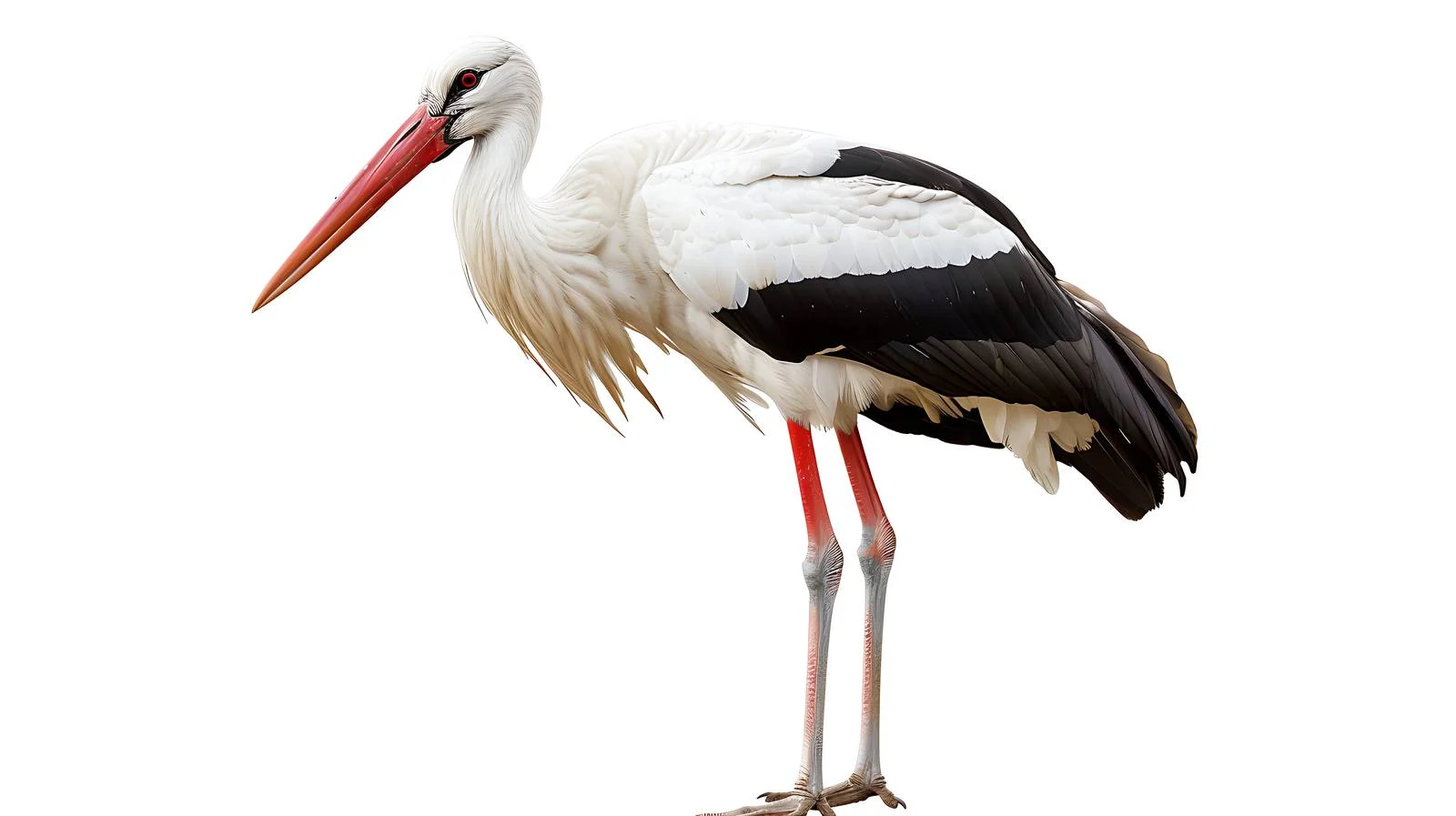 Graceful White Stork Isolated on White — free download from Dotvec