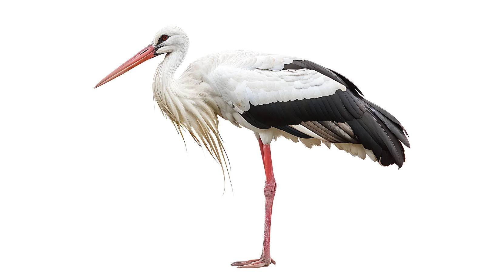 Graceful White Stork on White Background — free download from Dotvec