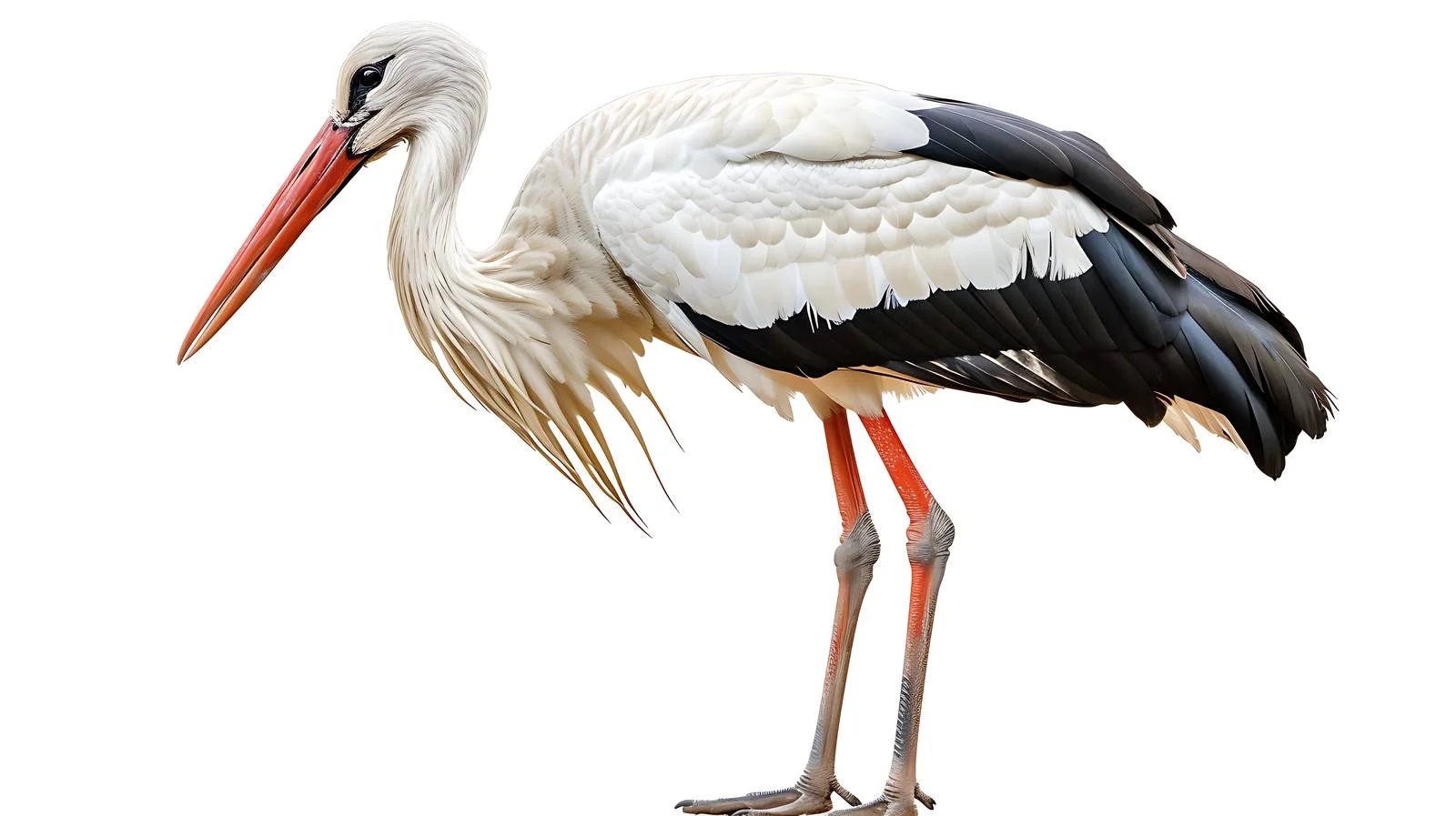 Elegant White Stork on White Background — free download from Dotvec