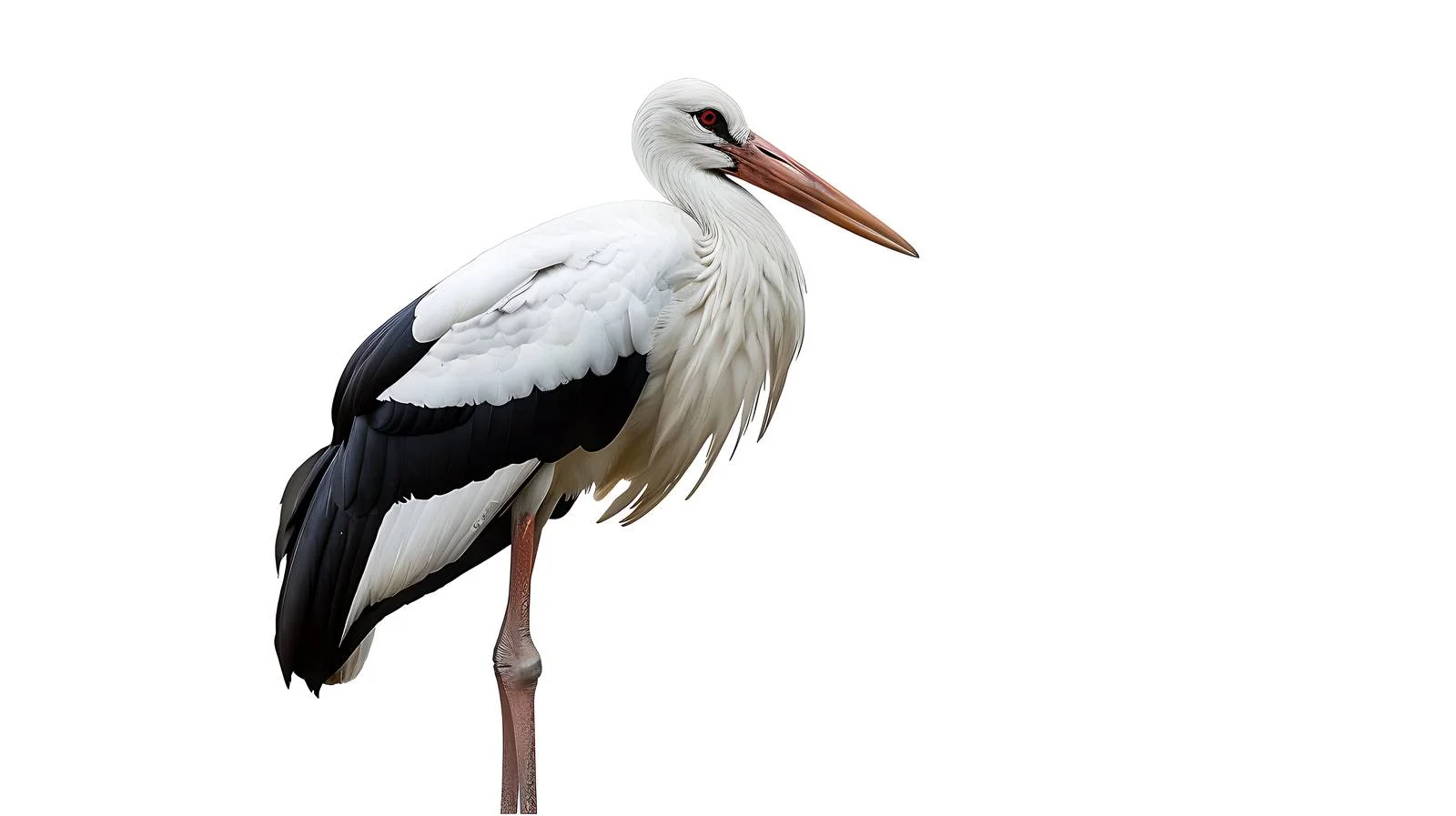 Elegant White Stork on Clean Background — free download from Dotvec