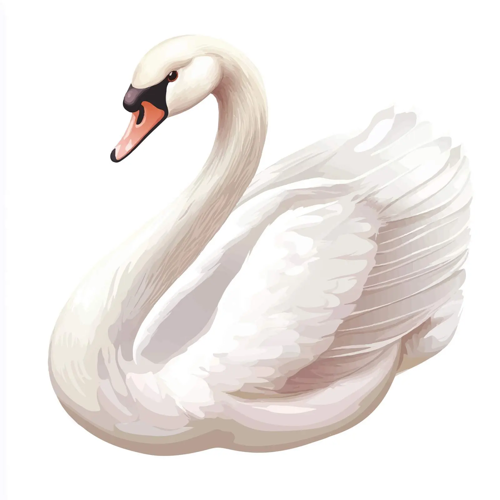 Elegant White Swan Vector Illustration — free download from Dotvec