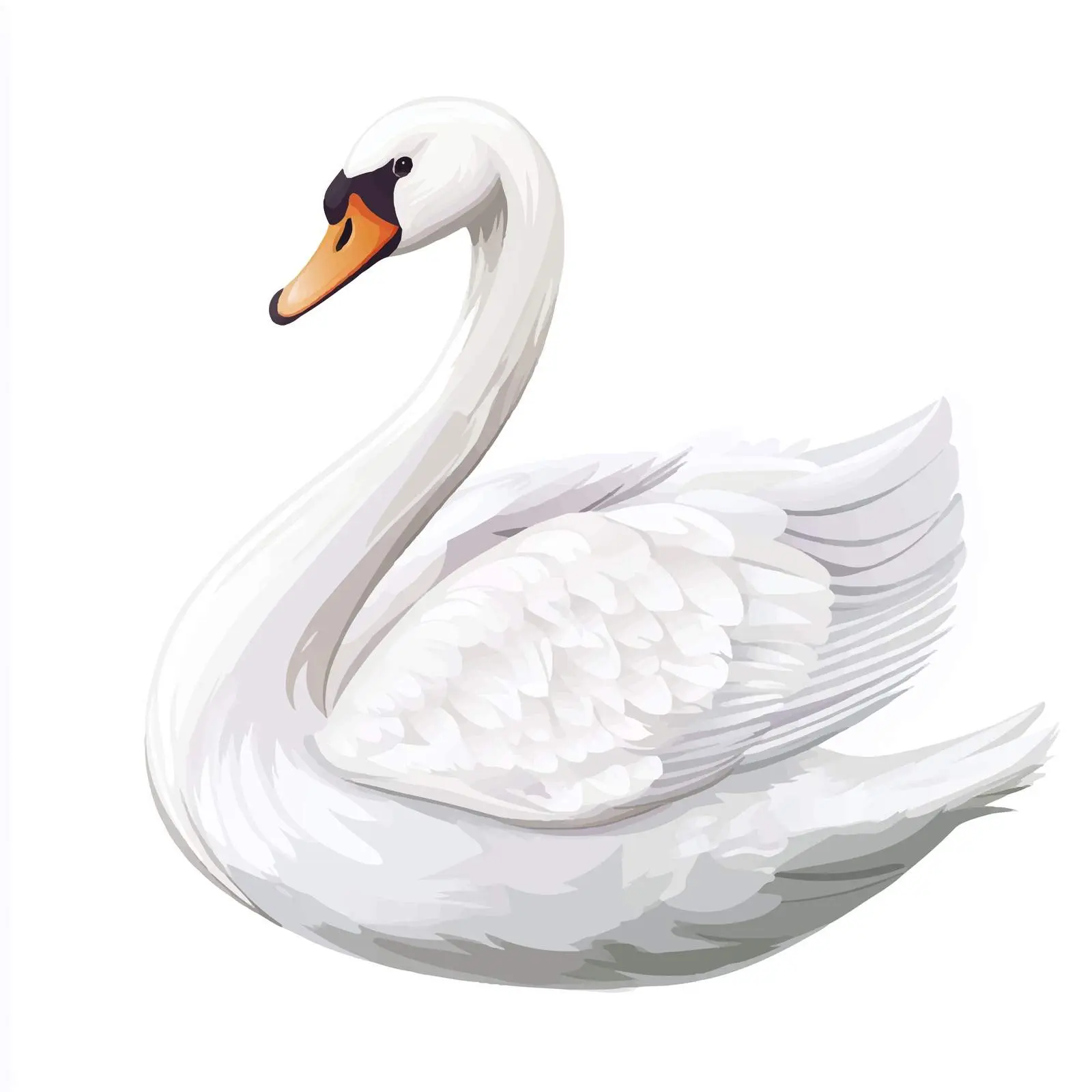 Elegant White Swan Vector Illustration — free download from Dotvec