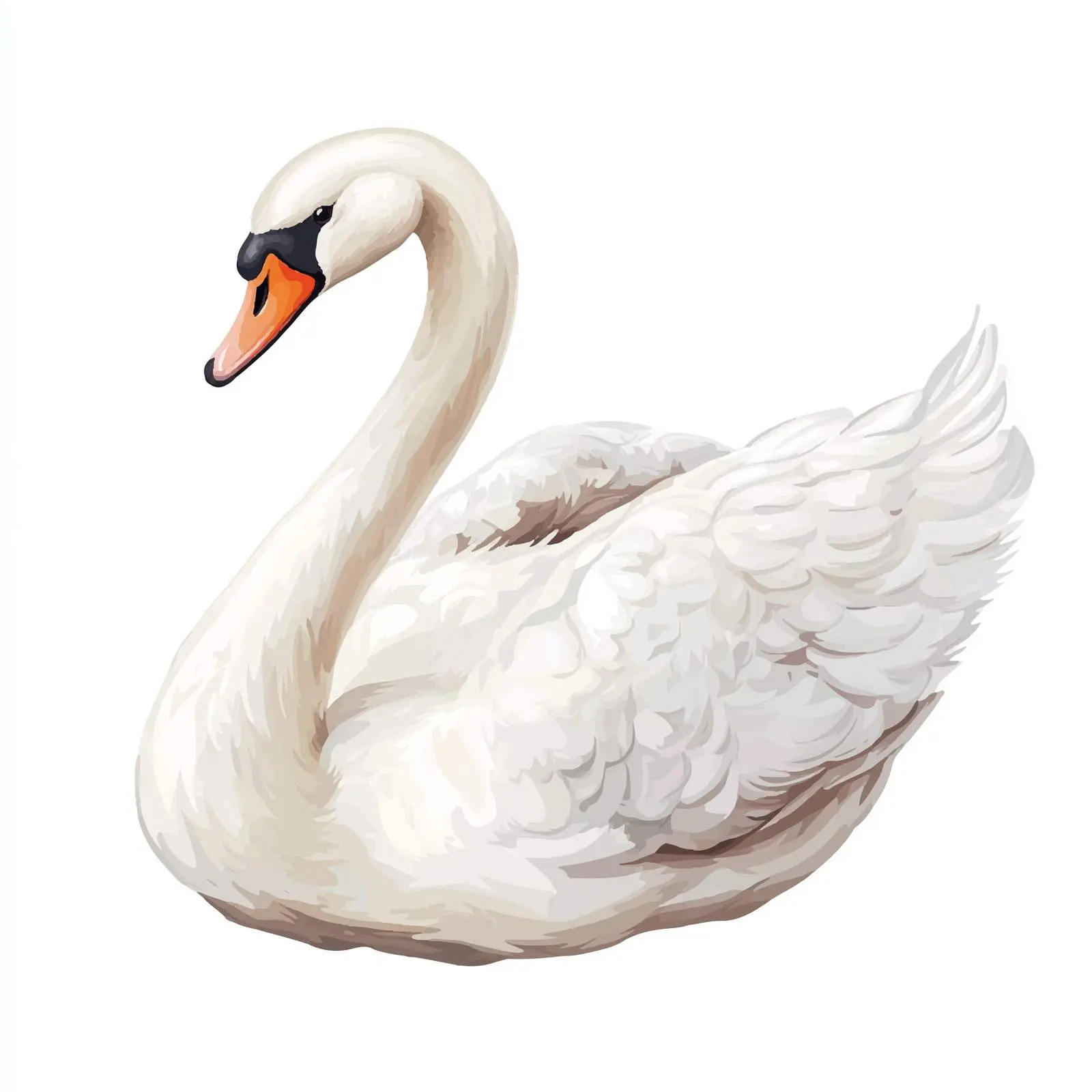Elegant White Swan Vector Illustration — free download from Dotvec