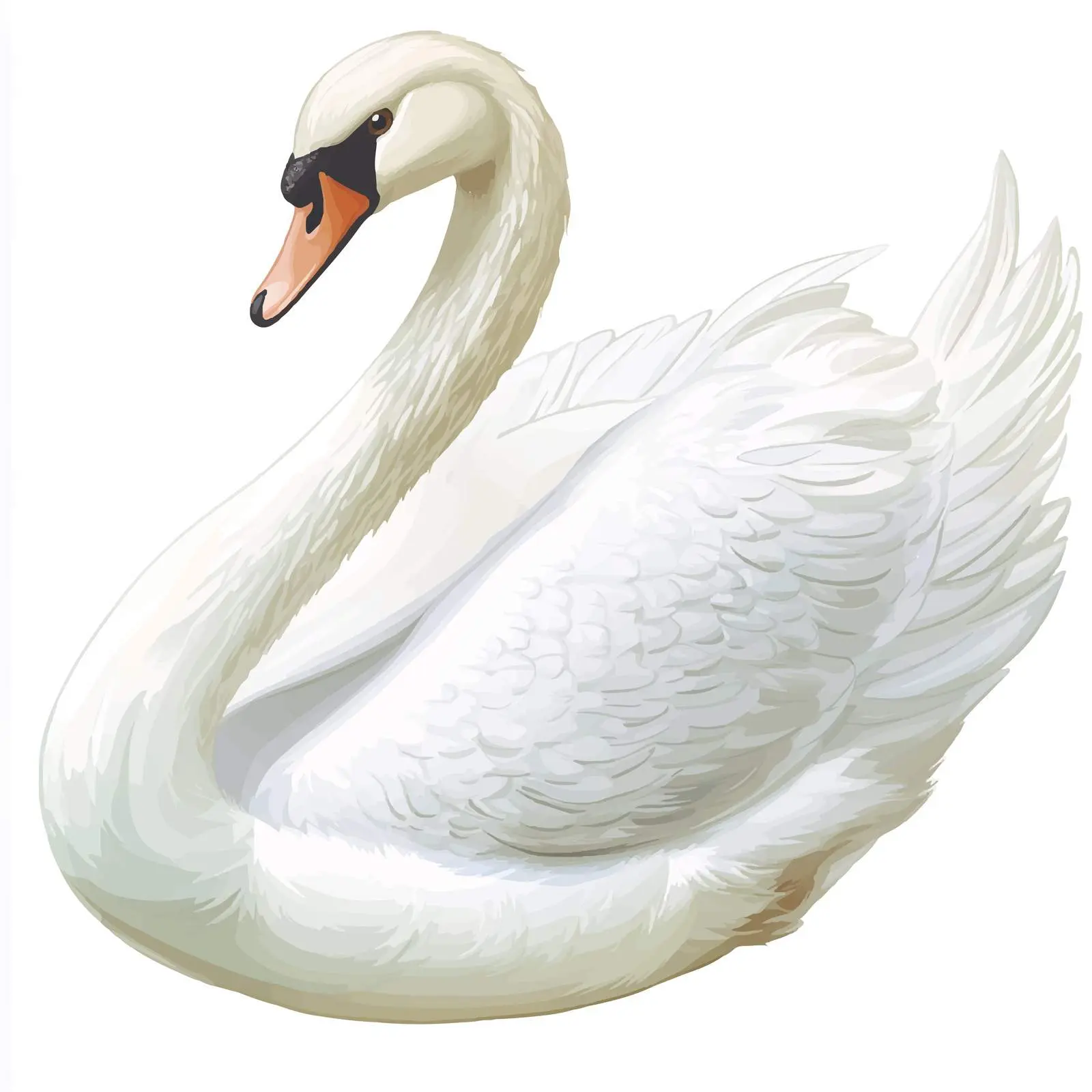Elegant White Swan Vector Illustration — free download from Dotvec