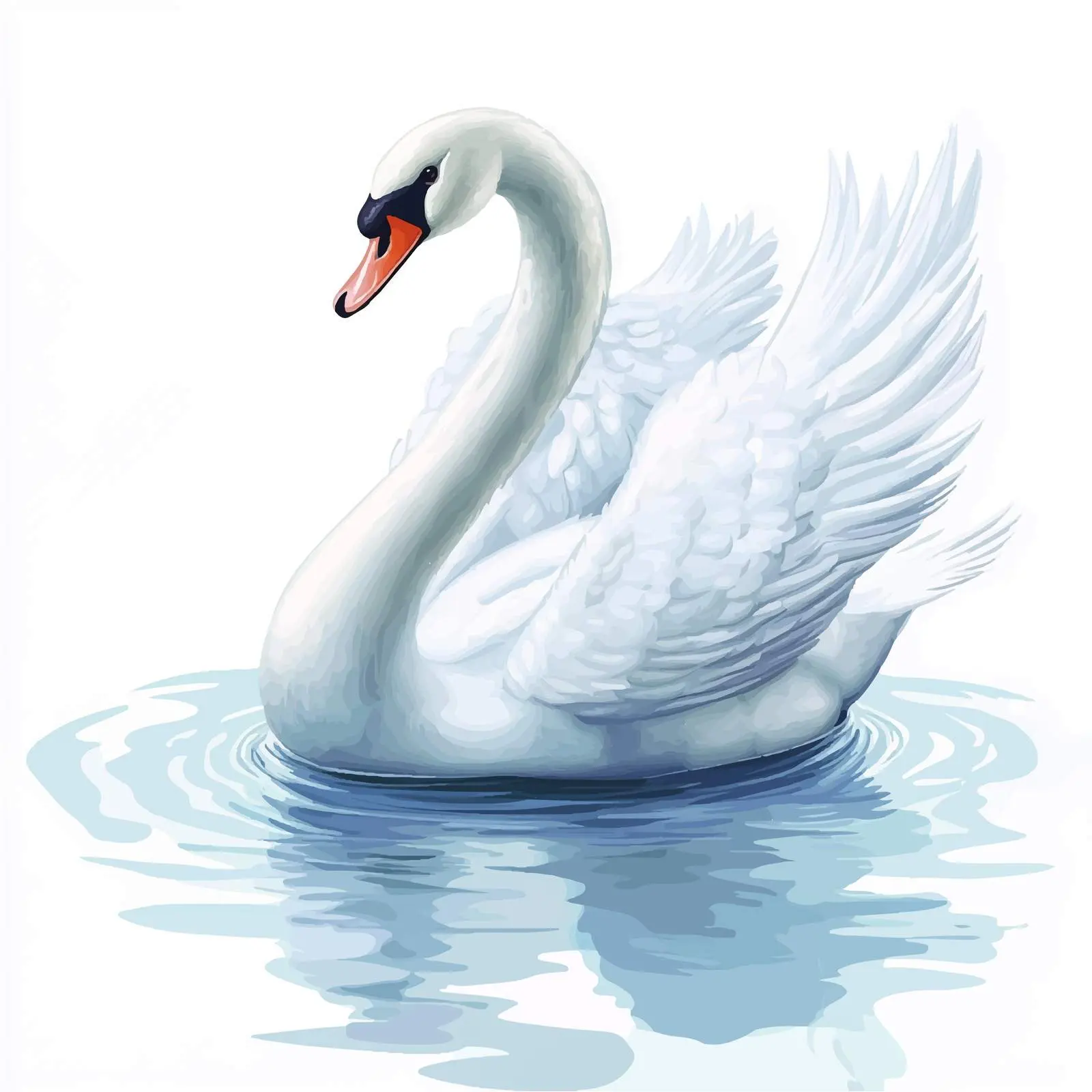 Elegant White Swan on Tranquil Pond Vector Illustration — free download from Dotvec