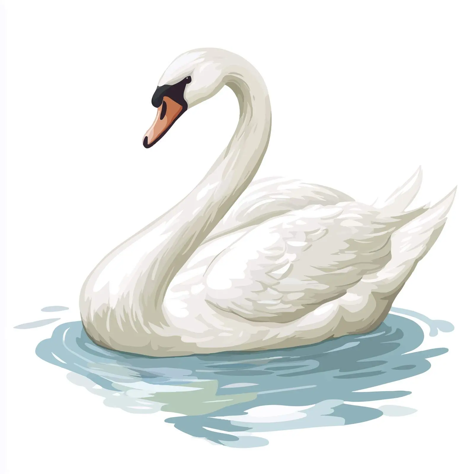 Graceful White Swan on Serene Pond – free float image from Dotvec