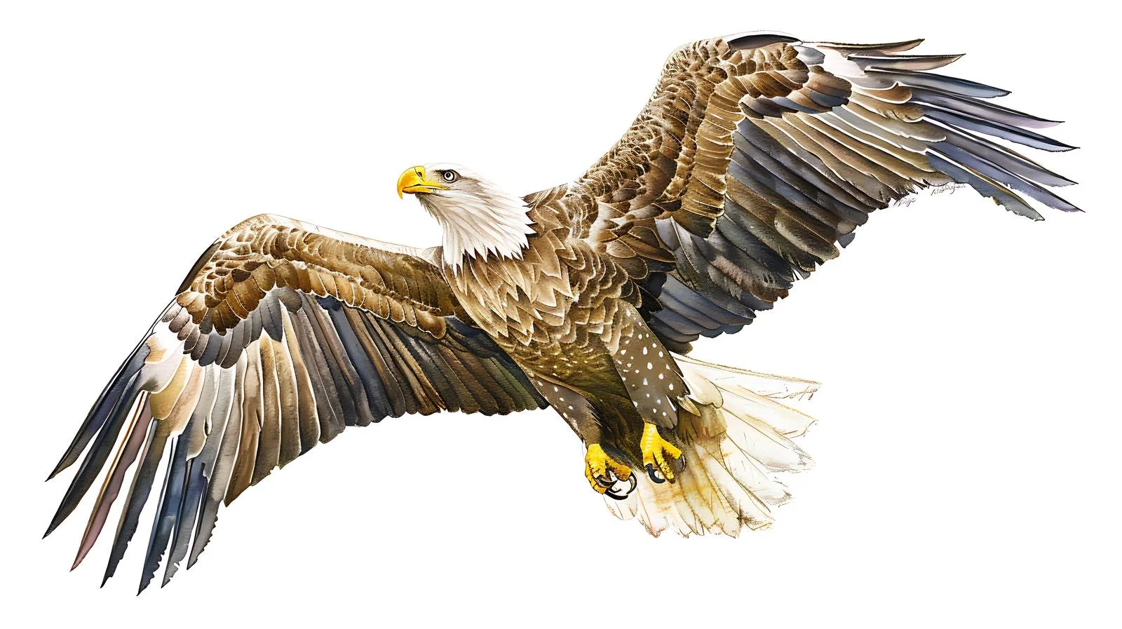 Majestic White-Tailed Eagle Sketch Island View — free download from Dotvec