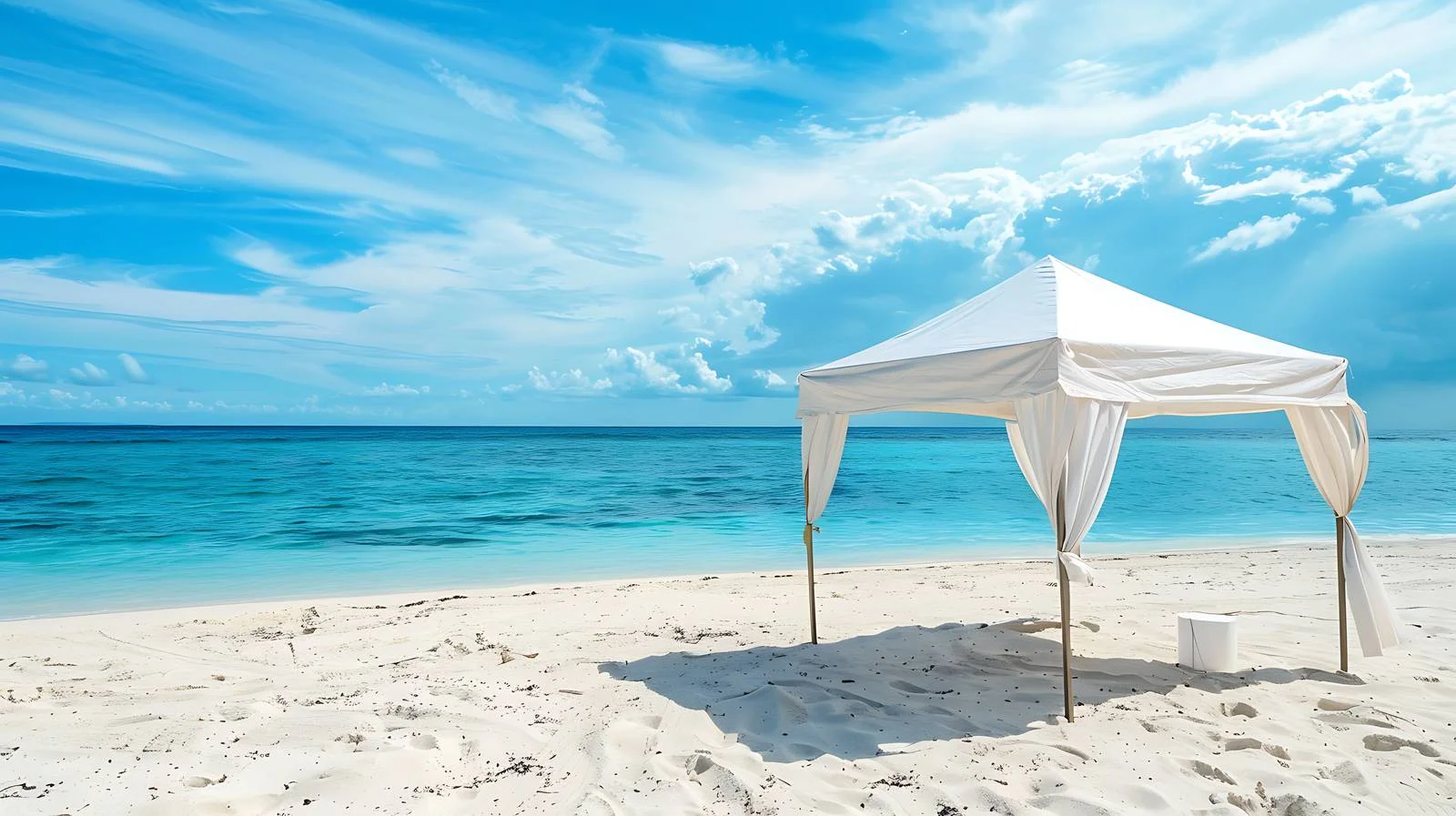Serene Beach Canopy Overlooking Blue Ocean — free download from Dotvec