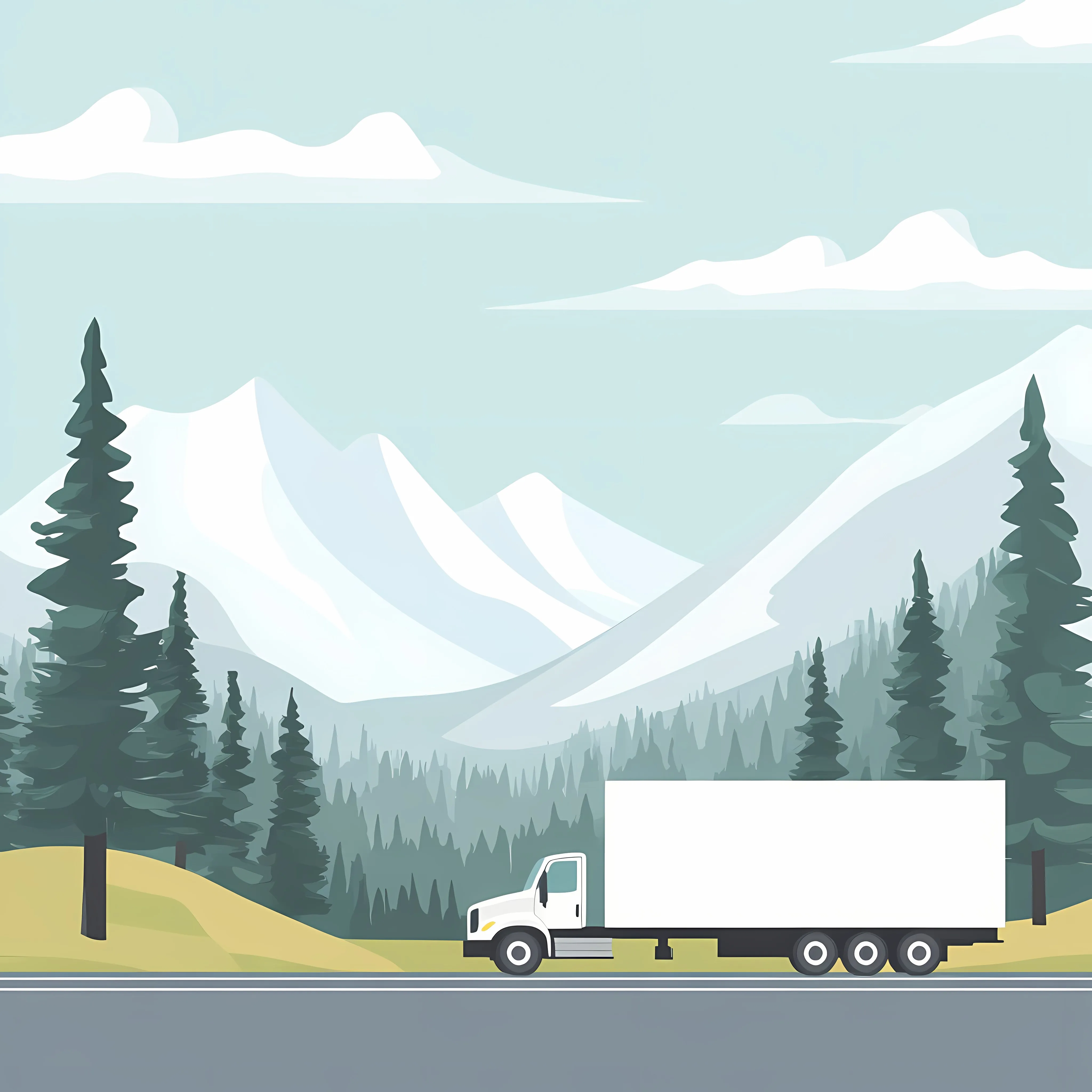 White Truck on Country Road Landscape — free download from Dotvec