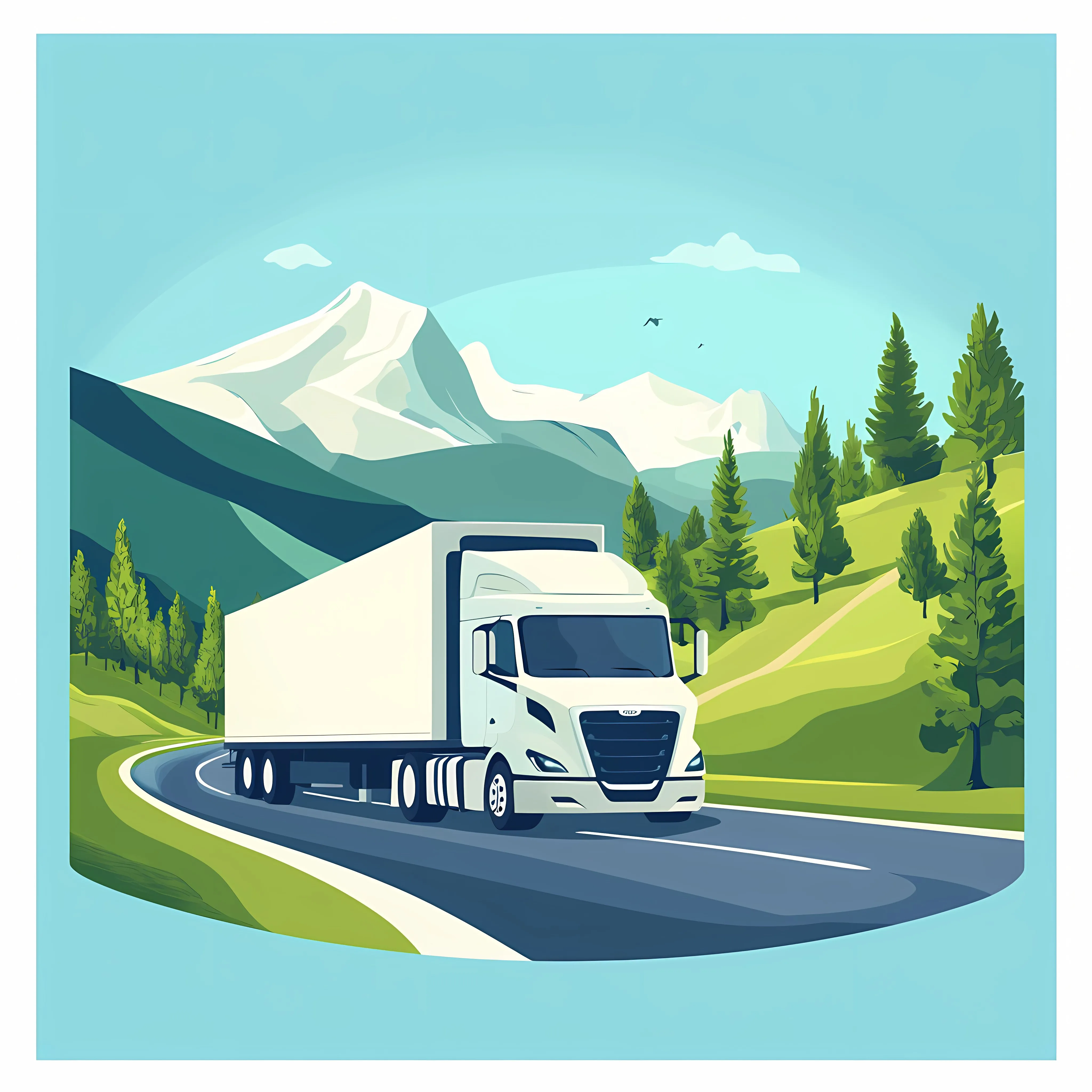 White Truck on Scenic Country Road — free download from Dotvec