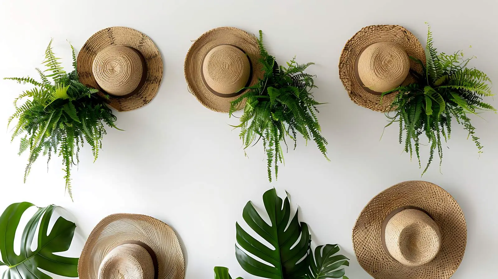 Straw Hats and Plants Decor in Cafe — free download from Dotvec