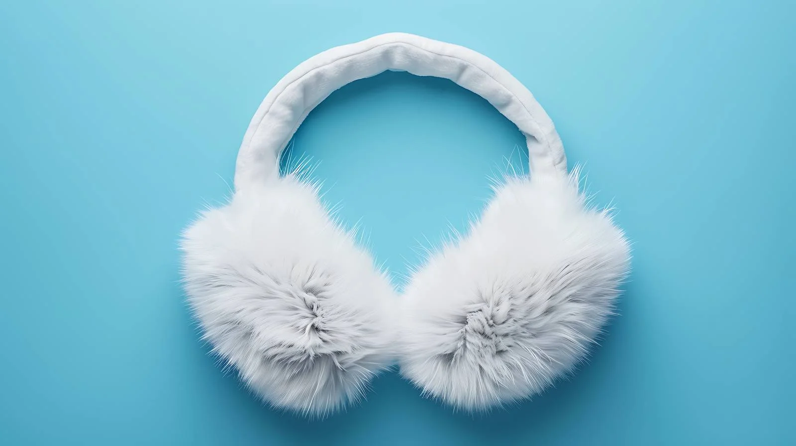 Winter Fur Earmuffs on Blue Background — free download from Dotvec