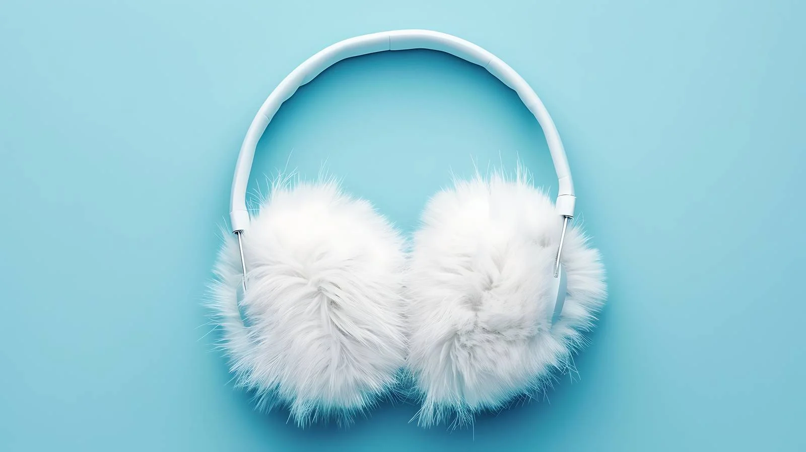 Winter Fur Earmuffs on Blue Background — free download from Dotvec