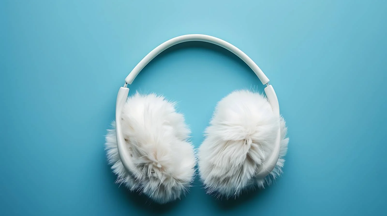 Winter Fur Earmuffs on Blue Background — free download from Dotvec