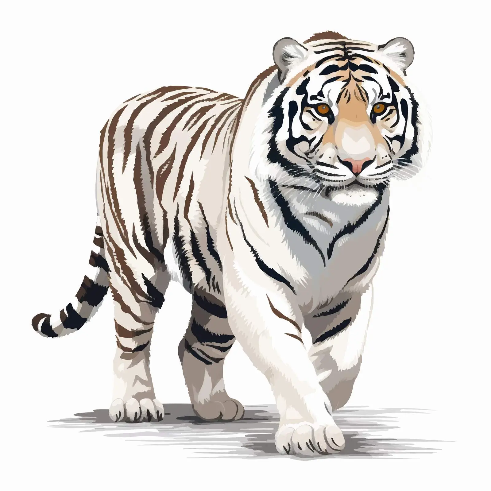 White Tiger Vector Illustration in Snow — free download from Dotvec