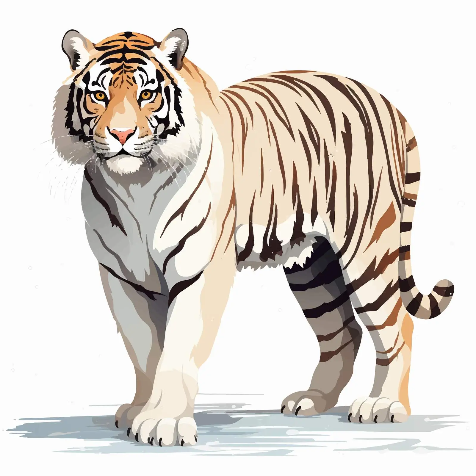 Majestic White Tiger Vector Illustration – free animal symbols image from Dotvec