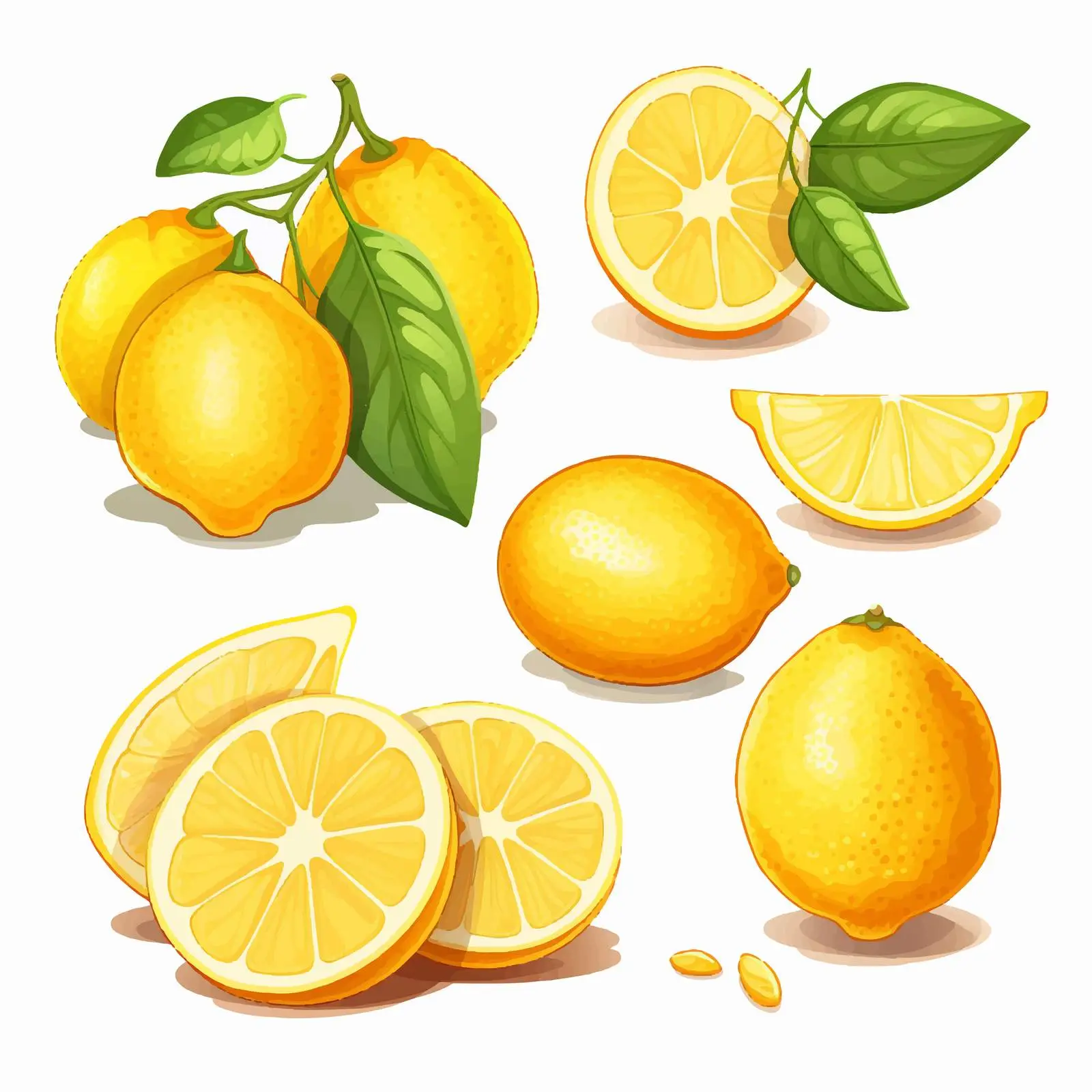 Fresh Whole Fruits and Lemon on White Background — free download from Dotvec
