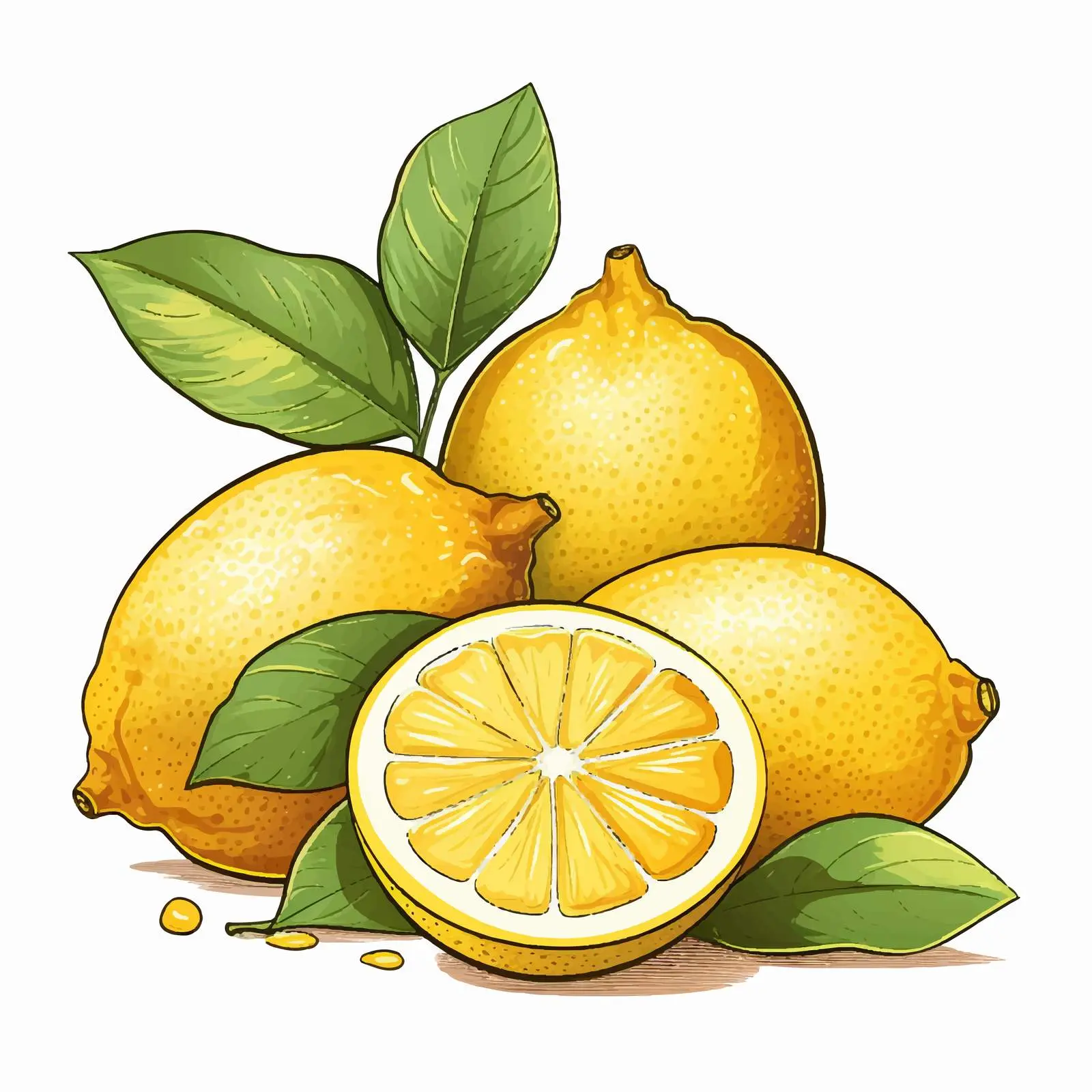 Fresh Whole Fruits and Lemon on White Background — free download from Dotvec