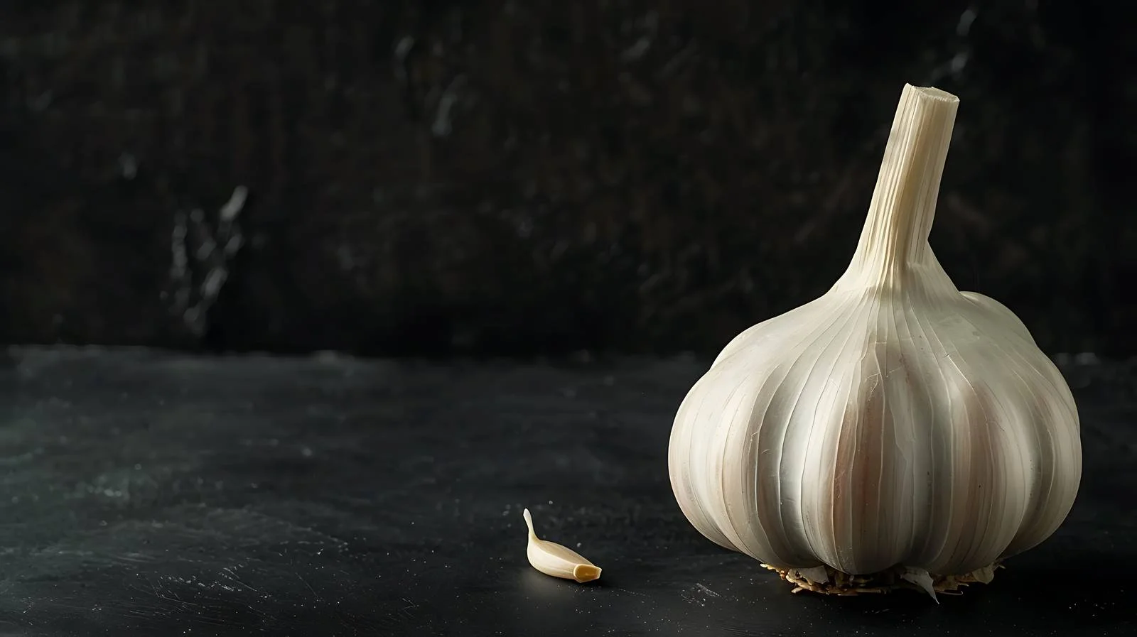 Whole Garlic Bulb on Black Background — free download from Dotvec