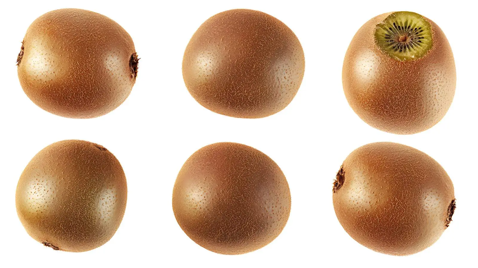 Fresh Whole Kiwi Fruits on White — free download from Dotvec