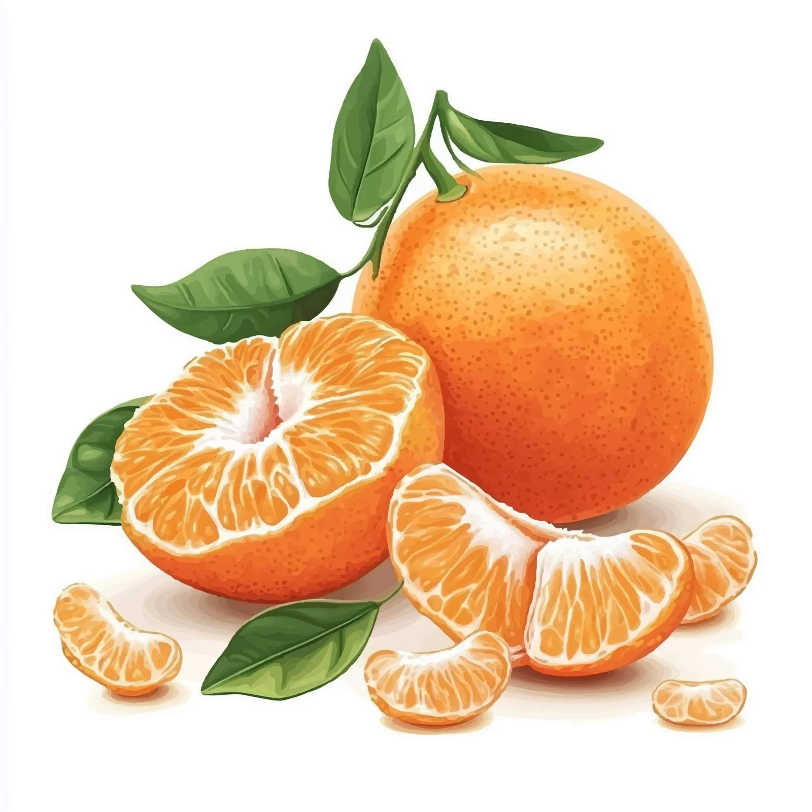 Whole Tangerine and Peeled Mandarin Slices — free download from Dotvec