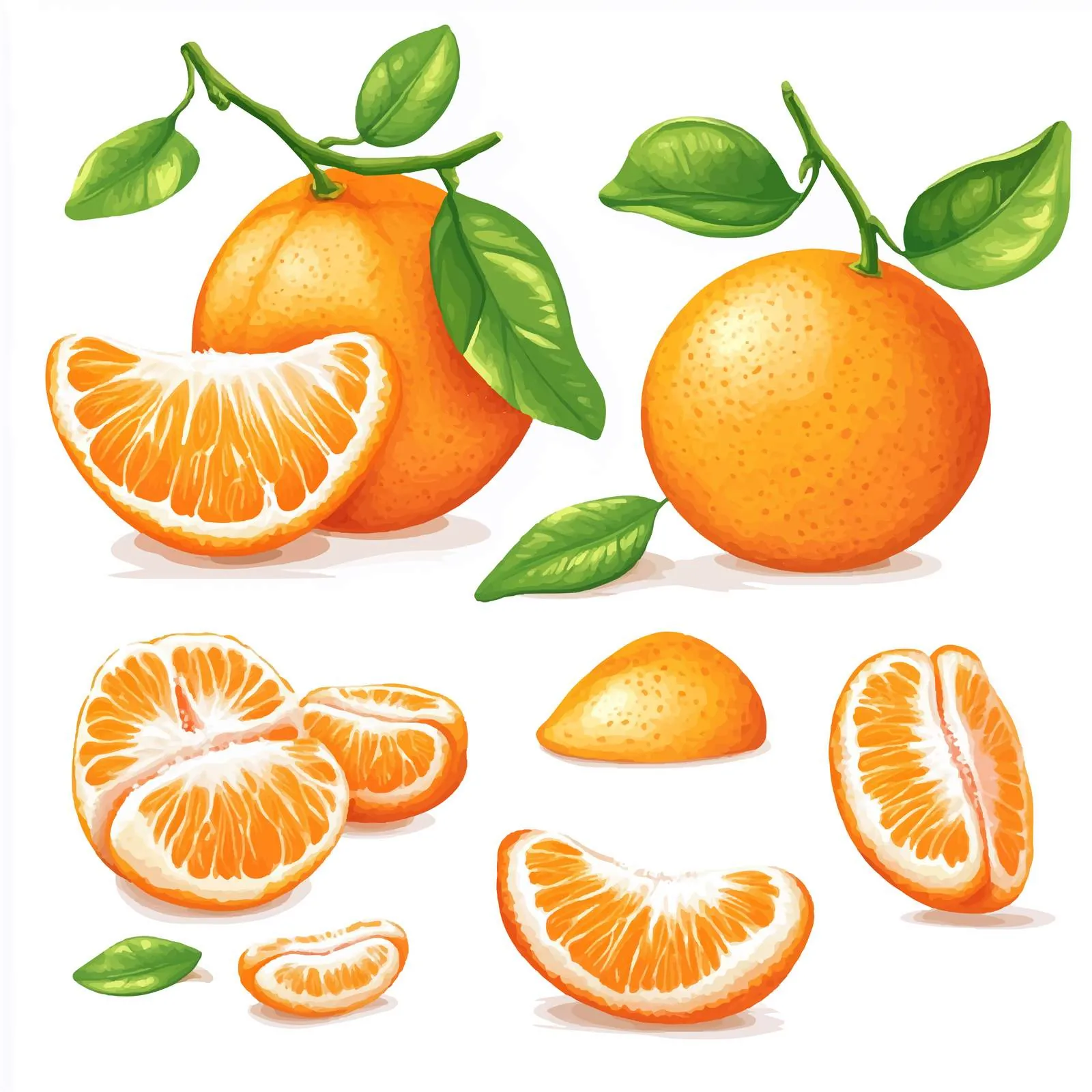 Fresh Tangerine and Mandarin Slice Composition — free download from Dotvec