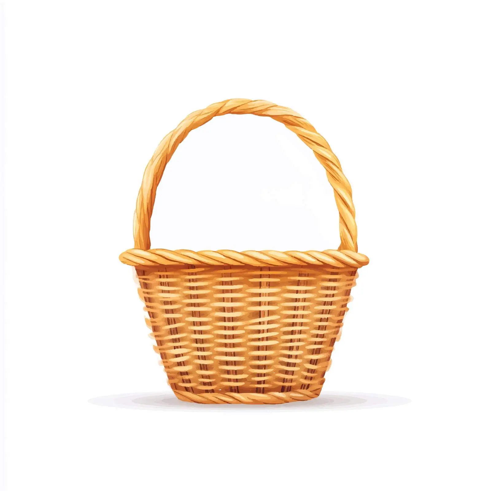 Flat Vector Wicker Basket Illustration — free download from Dotvec