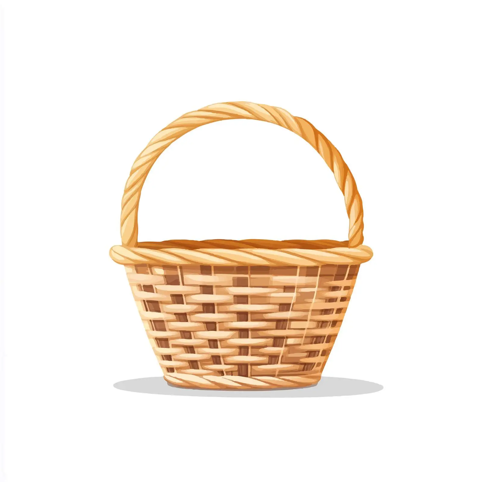 Flat Vector Illustration of Wicker Basket — free download from Dotvec