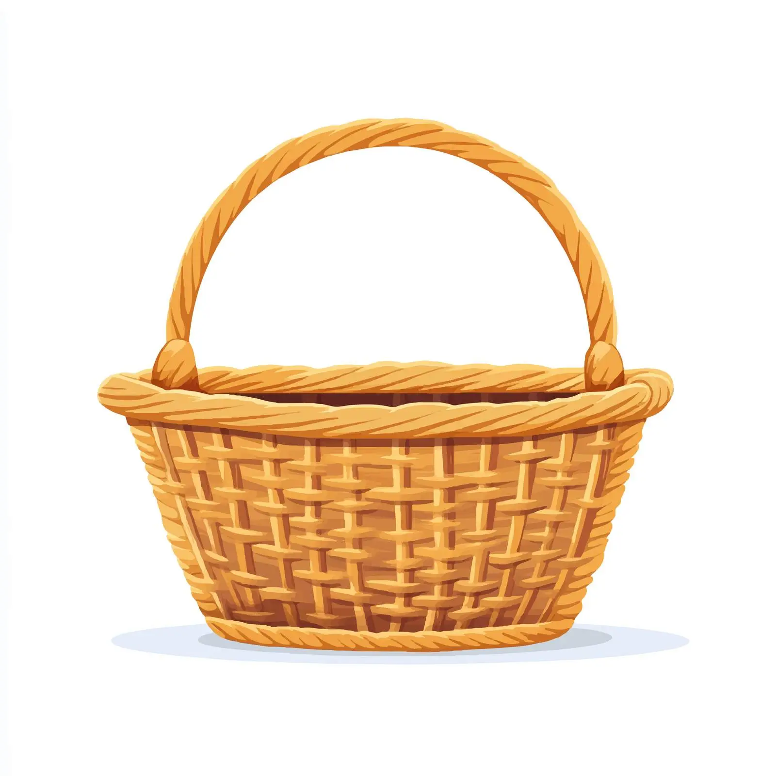 Flat Vector Wicker Basket on White Background — free download from Dotvec