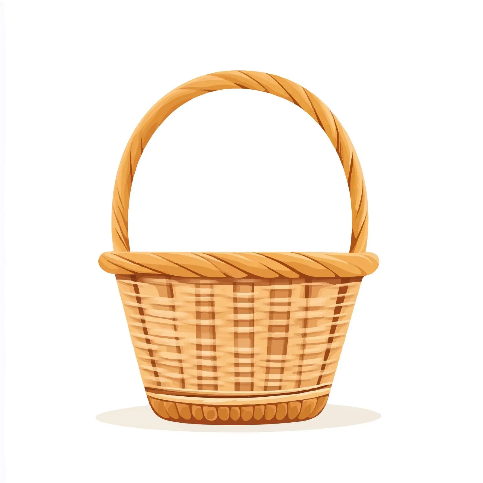 Wicker Basket Flat Vector Illustration — free download from Dotvec