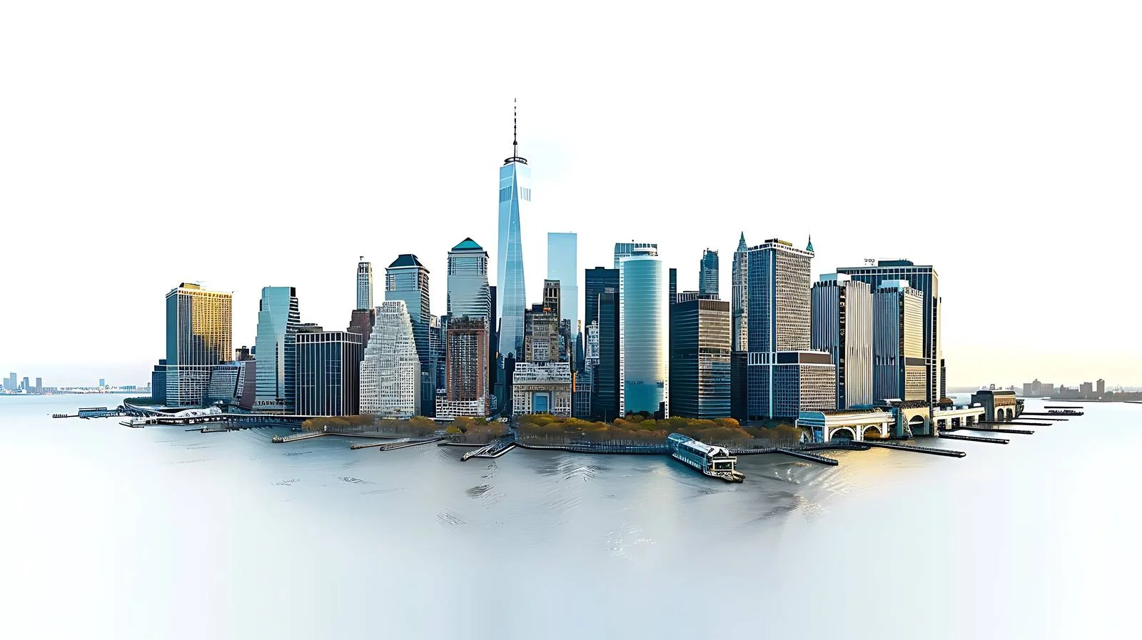 Panoramic Aerial Shot of Manhattan Cityscape — free download from Dotvec