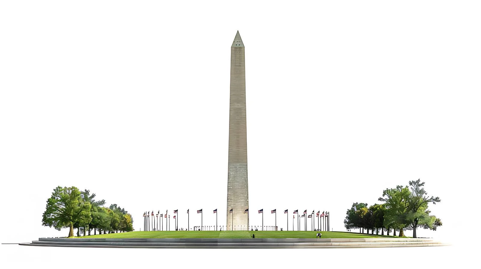 Iconic Washington Monument Base View with Flag — free download from Dotvec