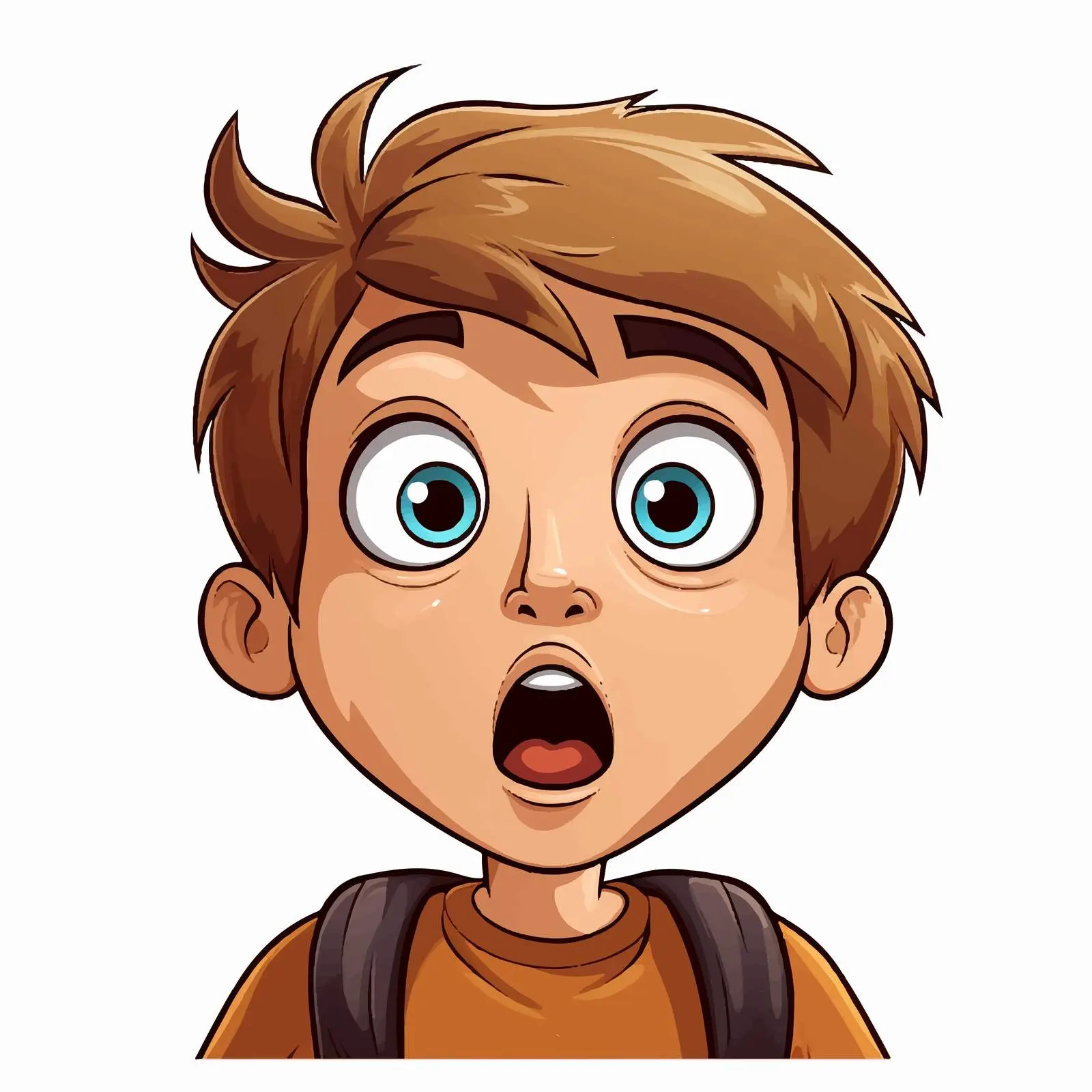 Wide-eyed Boy with Shocked Expression Vector — free download from Dotvec