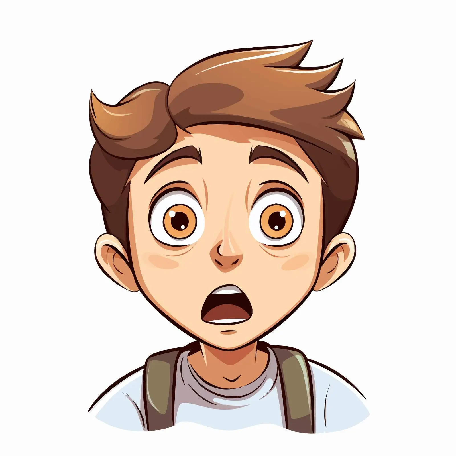 Wide-Eyed Boy with Shocked Expression Vector — free download from Dotvec