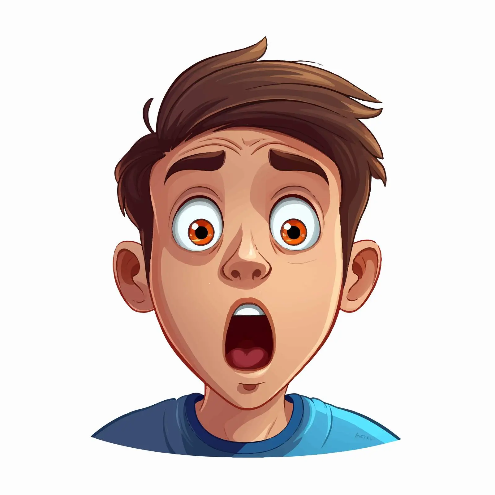 Shocked Expression Cartoon Boy Vector Illustration — free download from Dotvec