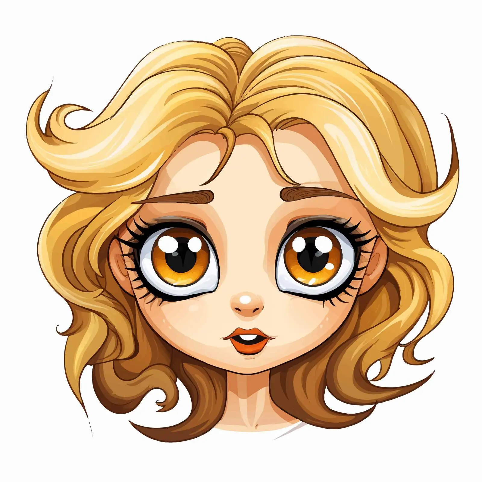 Blonde Hair Vector with Wide-Eyed Expression — free download from Dotvec