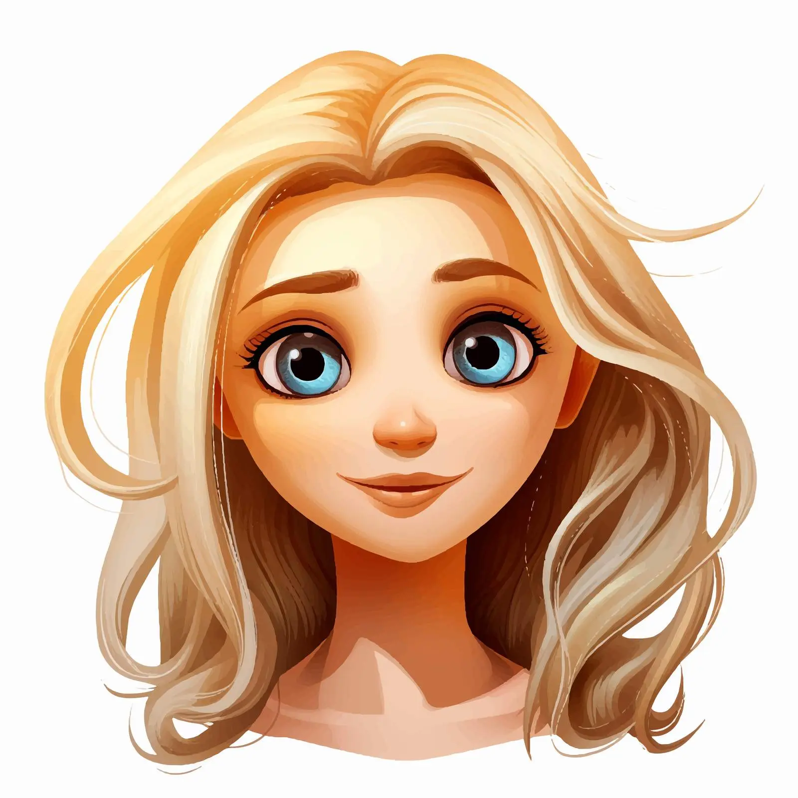 Blonde Hair Vector with Wide-Eyed Expression — free download from Dotvec