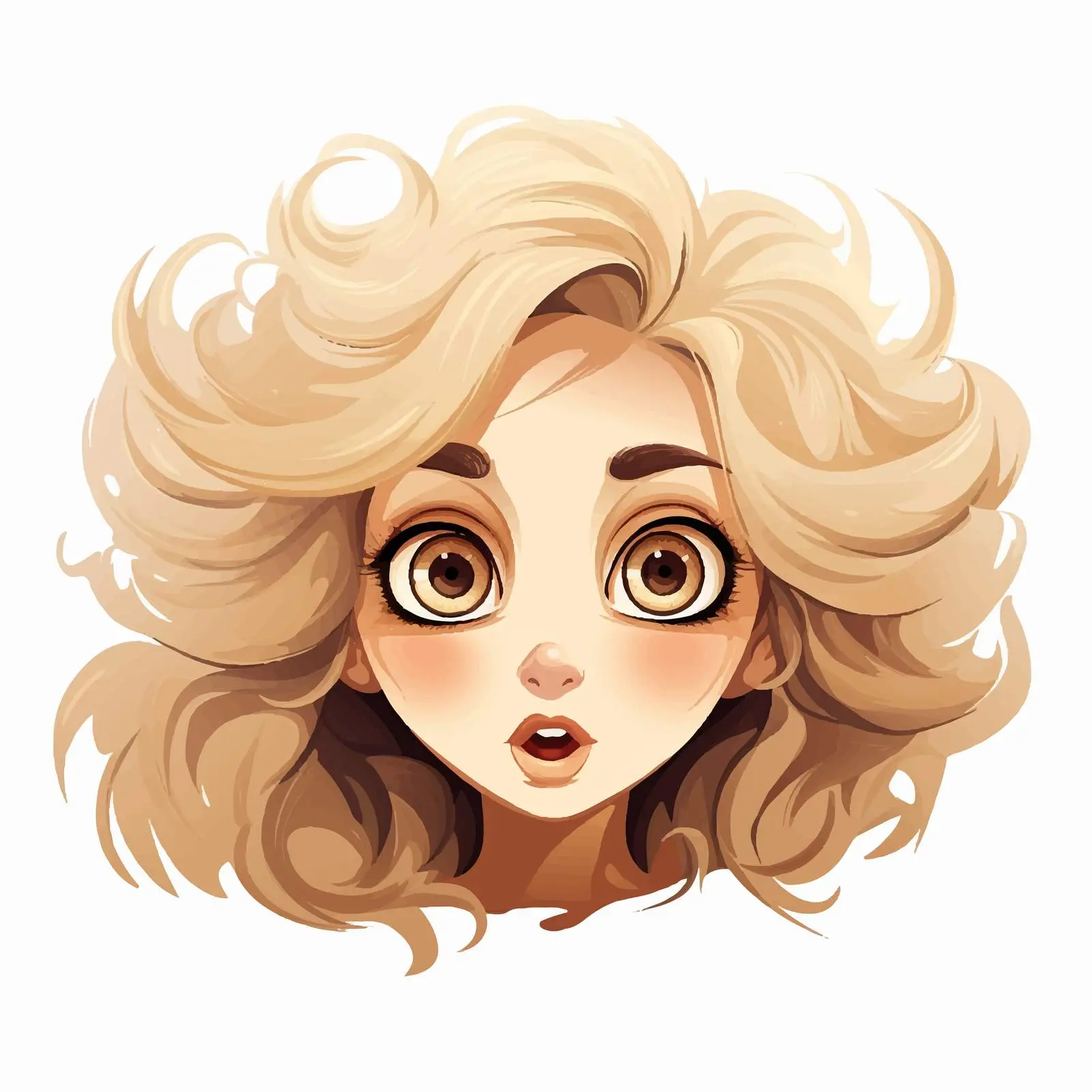 Blonde Woman with Flowing Hair and Wide Eyes — free download from Dotvec