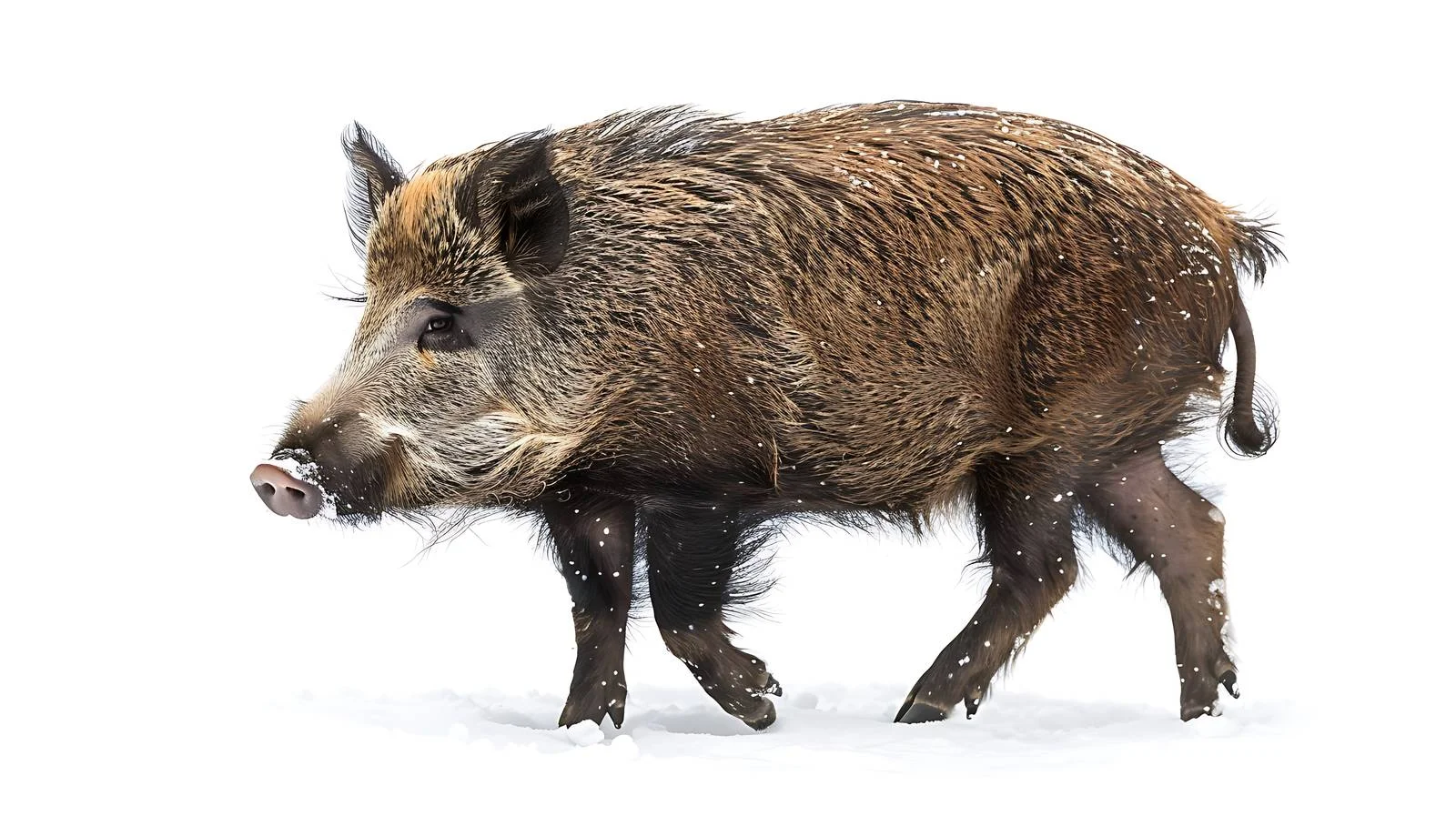 Solitary Wild Boar in Snowy Landscape — free download from Dotvec