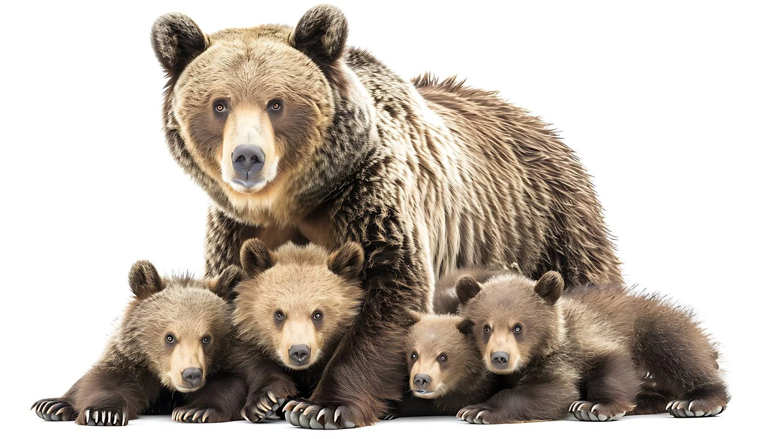 Solitary Female Brown Bear with Trio – free brown bear image from Dotvec