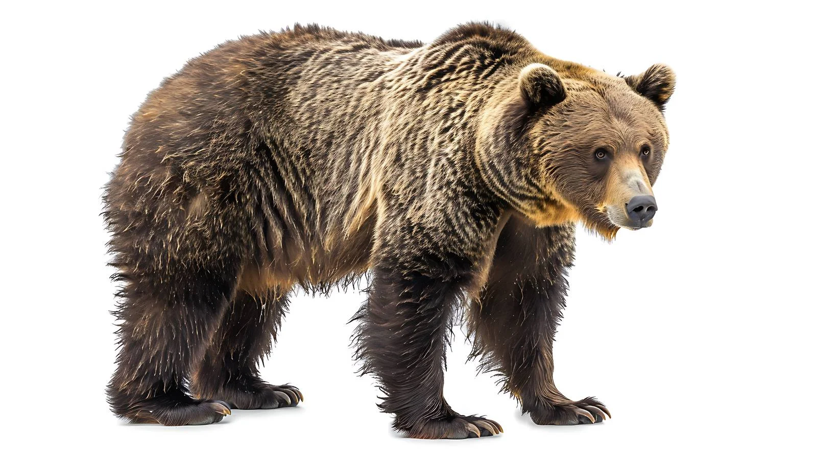 Majestic Brown Bear on White Background — free download from Dotvec
