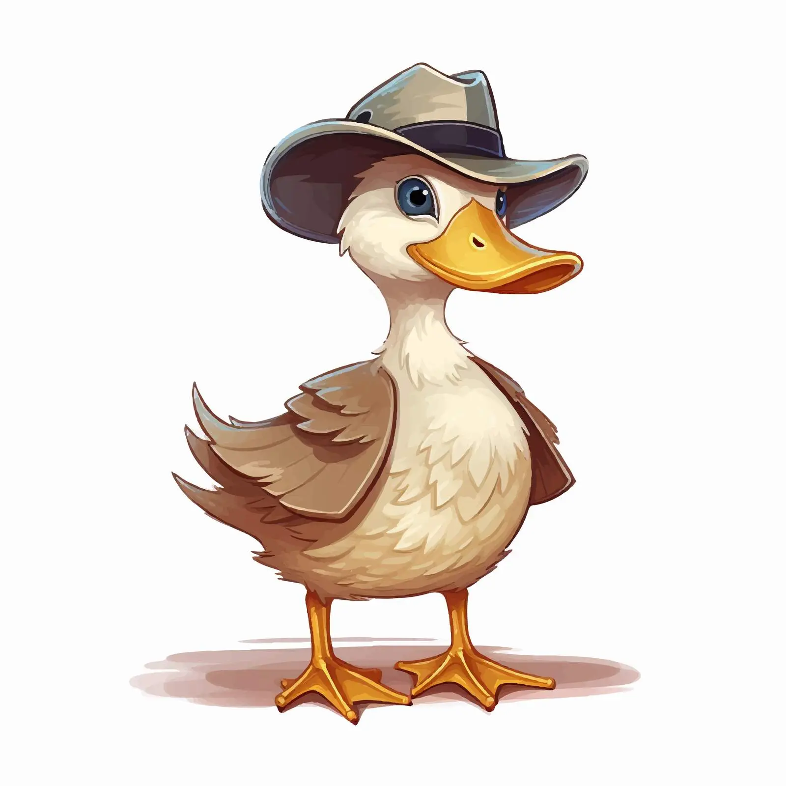 Wild Duck in Cowboy Hat Vector Illustration – free entertaining art image from Dotvec