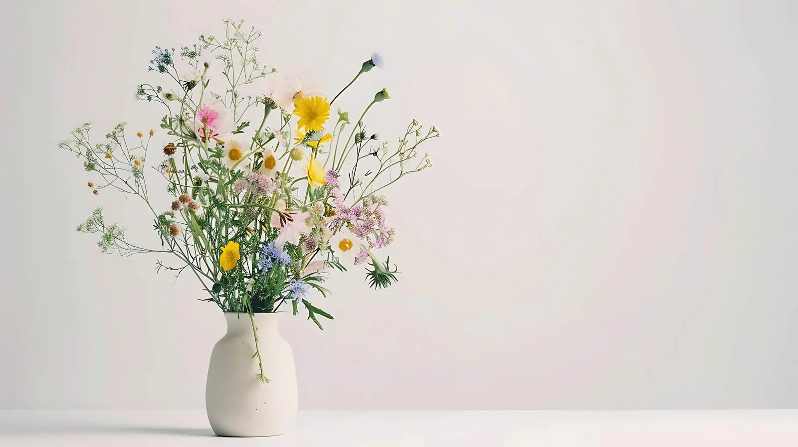 Wildflowers in Vase on White Background — free download from Dotvec