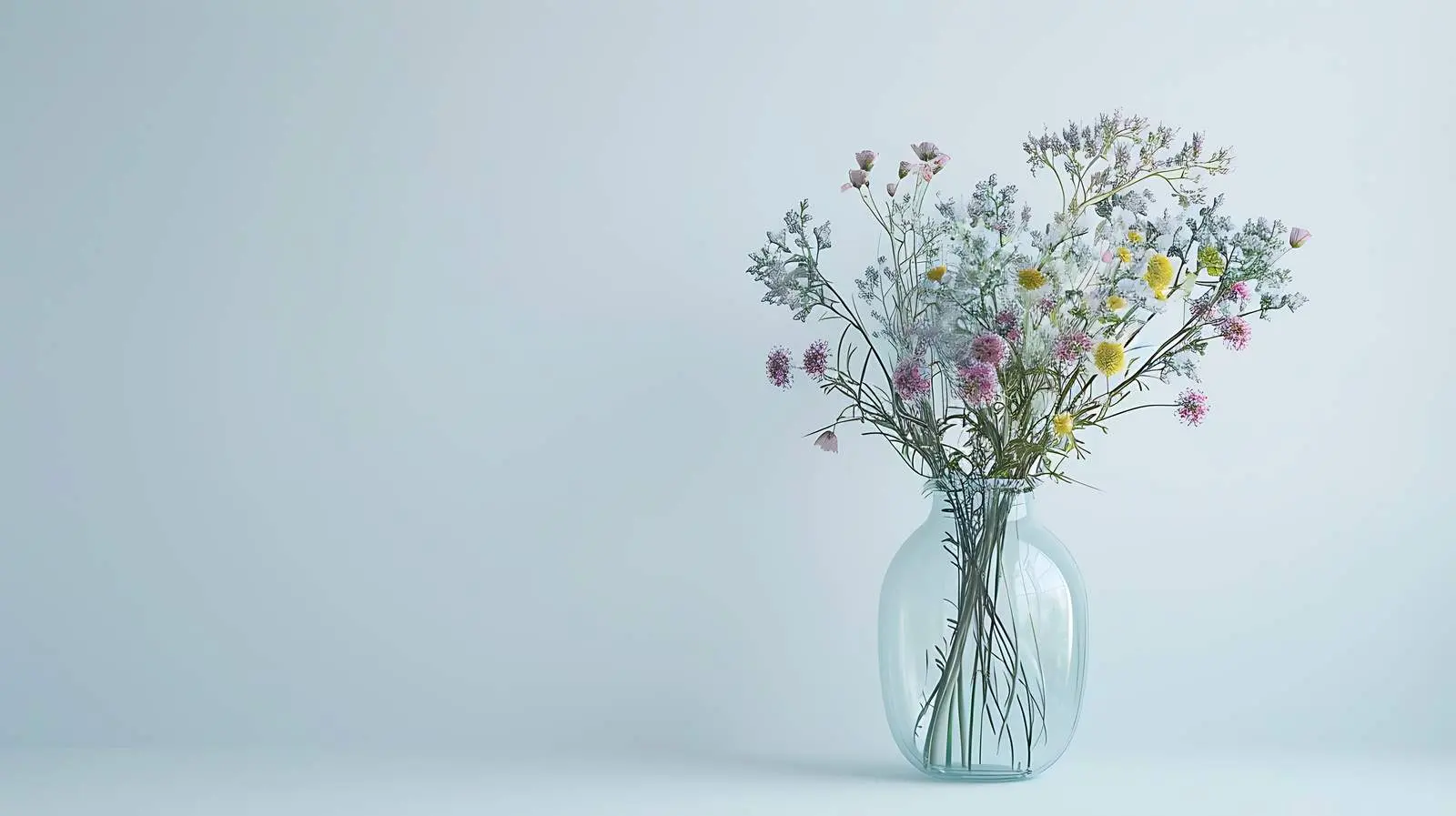 Wild Flowers in Minimal Vase on White Background — free download from Dotvec