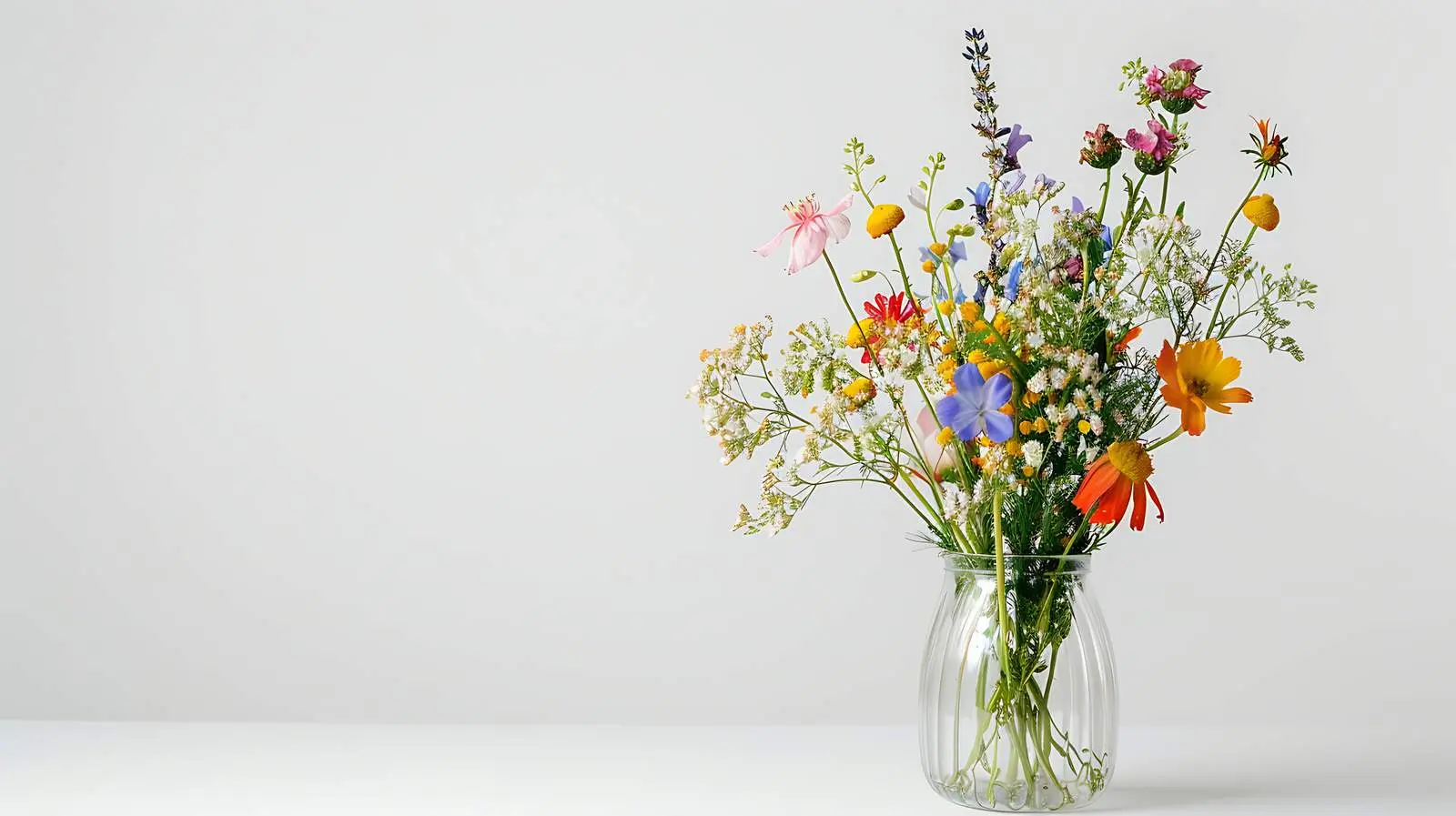 Wild Flowers in Vase on White Background — free download from Dotvec
