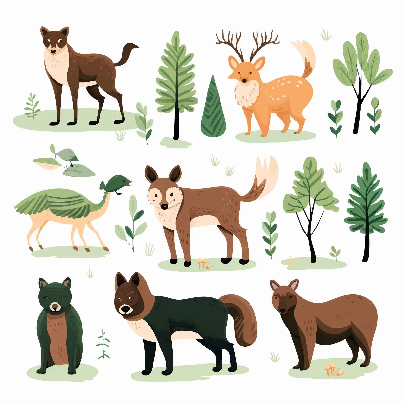 Eco-Friendly Green Animals in Wild Forest – free ecology image from Dotvec