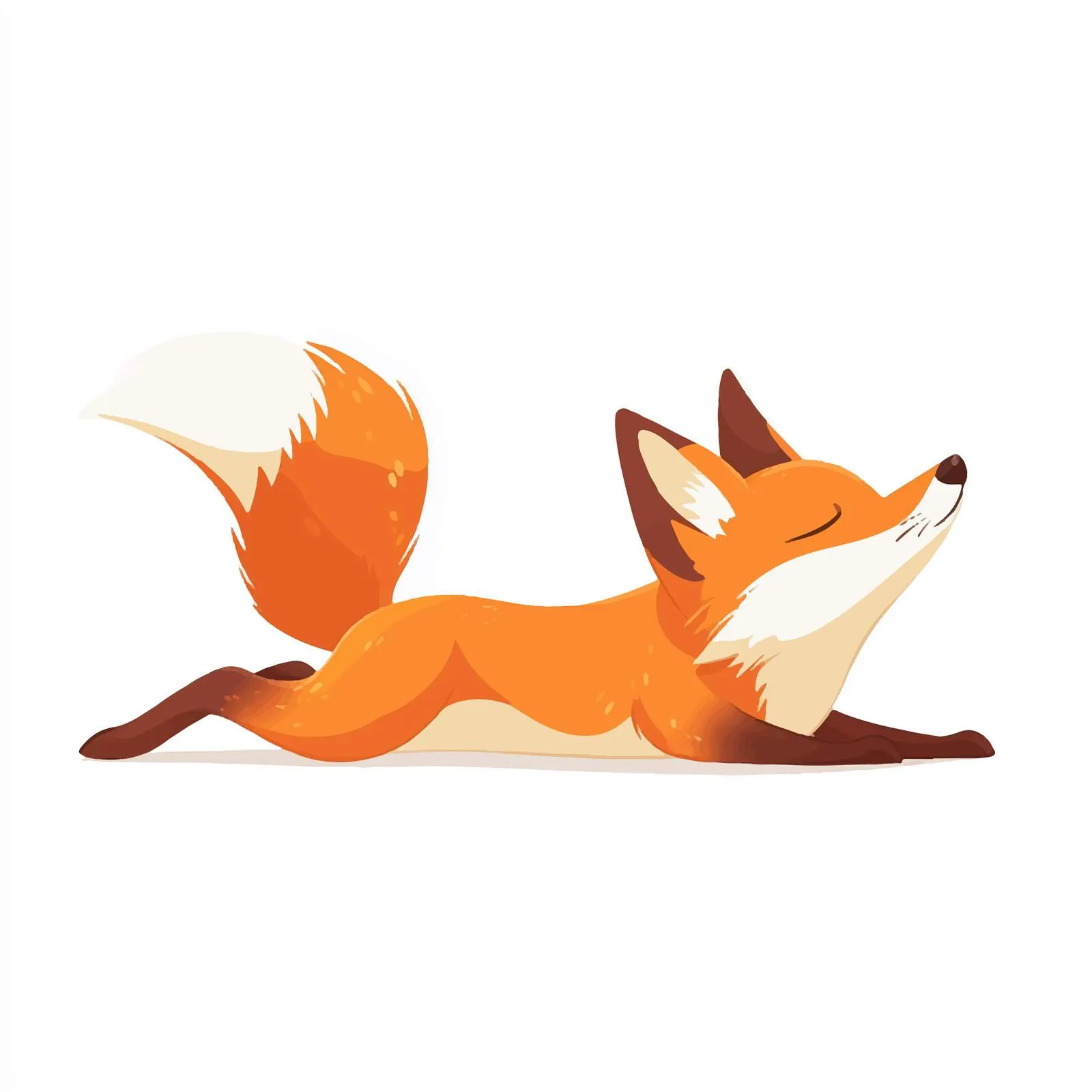 Cute Orange Fox Stretching in Forest — free download from Dotvec