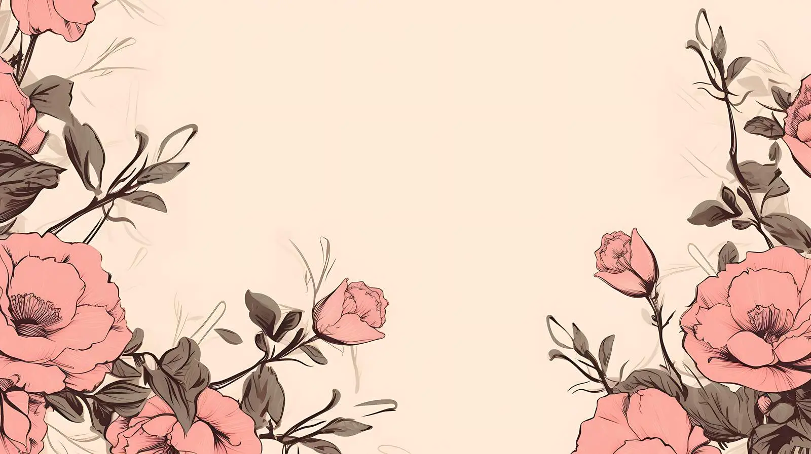 Botanical Ink Drawing on Beige Background — free download from Dotvec